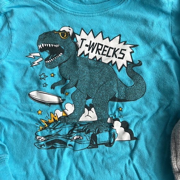 Lot of 5 boys long sleeve tees shirts, Santa, Penguin, t-Rex, alligator size 24m - Picture 4 of 11